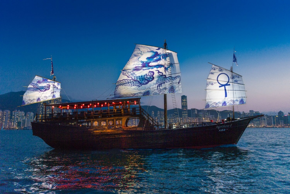 Aqua Luna II with its unique dragon sails